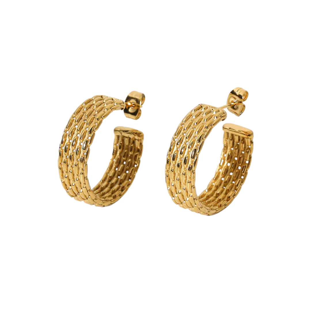 Dahlia Textured Hoops