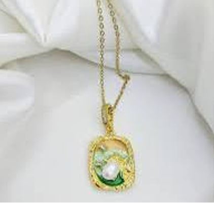 Sea Breez Flora Necklace -Hand  Painted