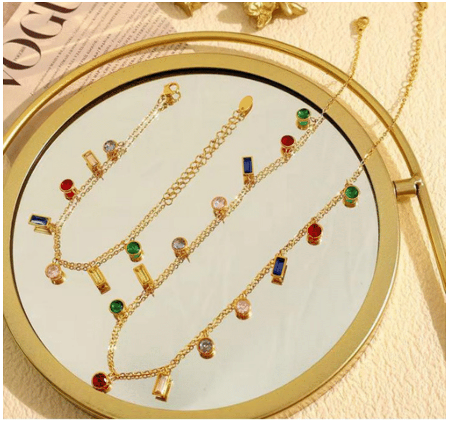 Multi Color Gemstone Necklace